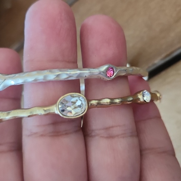 Neiman Marcus LOOK OF IPPOLITA 2 bangles Swarovski 18k overlay 1 white 1 yellow - Picture 11 of 16